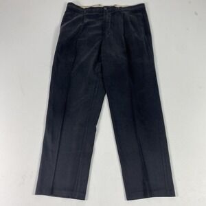 Tommy Bahama Pants Mens 36x30 Black Dress Pleated Straight Classic Silk Rayon